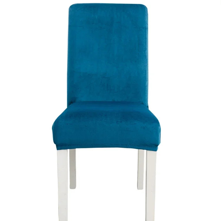 Simple Soft High Elastic Thickening Velvet Semi-Interior Chair Cover Hotel Chair Cover, Coffee Gray, Yellow Green, Wine Red, Navy, Black, Dark Green, White, Peacock Blue, Light Gray, Carbon Gray, Camel, Royal Blue, Beige, Grape Purple, Red, Orange     ...