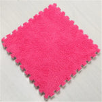 2 PCS Living Room Bedroom Children Kids Soft Carpet Magic Patchwork Jigsaw Splice Heads Climbing Baby Mat 30x30cm, Rose Red, Camel, Purple, Coffee, Blue, Pink, Green, White, Grey