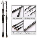 Carbon Telescopic Luya Rod Short Section Fishing Throwing Rod, 1.8m, 2.1m, 2.4m, 2.7m, 3.0m, 3.3m, 3.6m