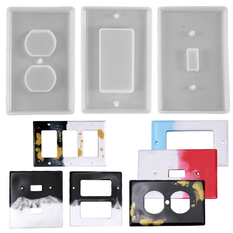 Crystal Epoxy Mirror Porous Socket Button Data Line Switch Panel Silicone Mold, Style One, Style Two, Style Three, Style Four, Style Five, Style Six