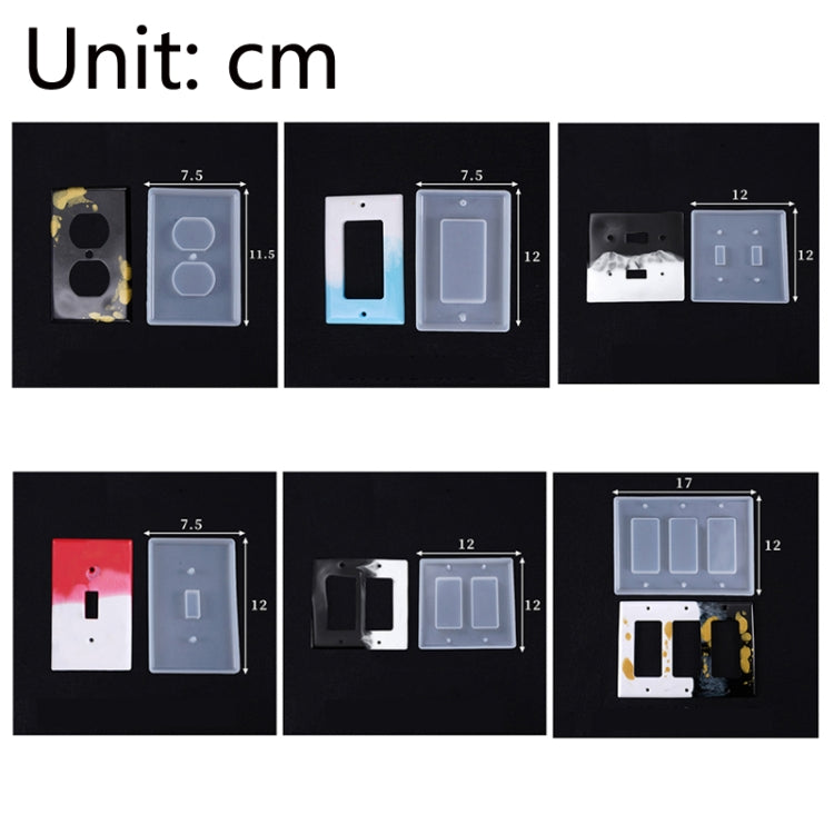Crystal Epoxy Mirror Porous Socket Button Data Line Switch Panel Silicone Mold, Style One, Style Two, Style Three, Style Four, Style Five, Style Six