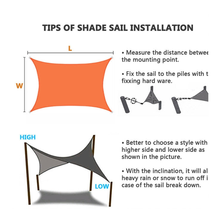 Outdoor Garden Sunshade Sail Waterproof Anti-UV Canopy, Size: 2m x 4m, 2m x 4m