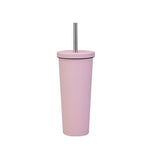 700ml Large Capacity Double Stainless Steel Straw Cup Vacuum Outdoor 304 Insulation Cup Car Water Cup, Khaki, Cinnabar Orange, Lilac Purple, Pink, Glazed Green, Moss Green, Dark Gray, Indigo, Ink Black, Gray Green, Light Pink, Green White, Lake Blue