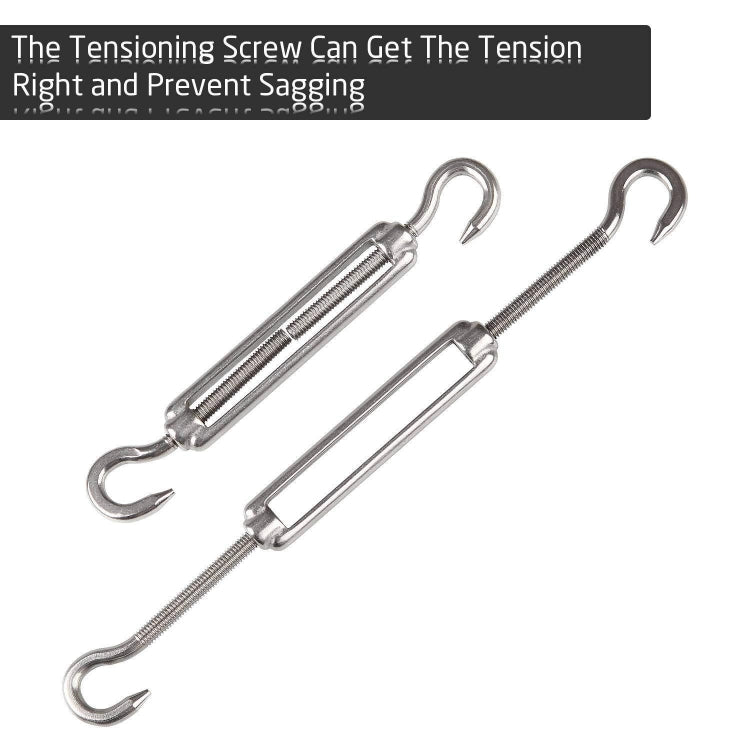 Outdoor Rectangle Shade Sail 304 Stainless Steel Accessories Outdoor Shade Flower Basket Screws Diamond Door Buckle, 24 PCS / M5 Set