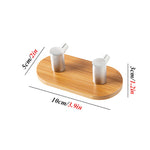 2 PCS Stainless Steel Bamboo Double Row Hook Kitchen Bathroom Door Adhesive Solid Wood Hook, Adhesive Wood Hook