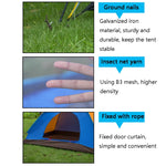T015 Outdoor Camping Single-Layer Tent Camping Beach Tour Tent, Random Color Delivery, For 2 People, 3-4 People