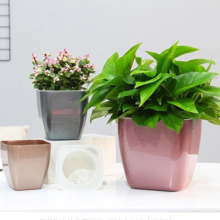 Imitation Metal Colorful Water Storage Plastic Flowerpot, G109 Medium Pot, G105 Small Pot