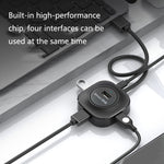 Jasoz High-Speed USB2.0 4-Ports HUB 1 to 4 Docking HUB, Black 0.3m, Black 0.5m, Black 1.2m, White 0.3m, White 0.5m, White 1.2m
