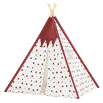 Indian Children Tent Cotton Cloth Indoor Play House Parent-Child Doll House, Pink Stars, Wavy Pattern