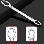 Multi-Function Plum Wrench Open Adjustment Double-Headed Self-Tightening Wrench, Black, Silver