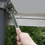 Multi-Function Plum Wrench Open Adjustment Double-Headed Self-Tightening Wrench, Black, Silver