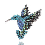 Inlaid Bee Bird Brooch Personality Clothing Pins Scarf Buckle, Colorful, Blue, Gold, Red Diamond, Blue Diamond