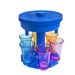 6 Cups Wine Dispenser Automatic Diversion Wine Pourer With Game Turntable, Style:, Round Blue with Transparent Cup, Round Blue with Color Cup, Round Gray with Transparent Cup, Round Gray with Color Cup, Round Brown with Transparent Cup                 ...