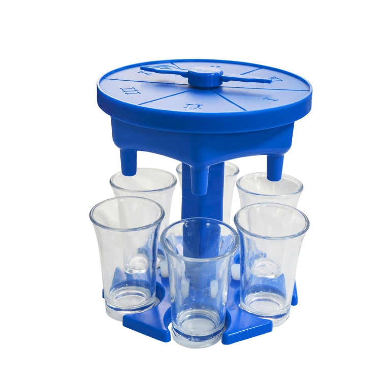 6 Cups Wine Dispenser Automatic Diversion Wine Pourer With Game Turntable, Style:, Round Blue with Transparent Cup, Round Blue with Color Cup, Round Gray with Transparent Cup, Round Gray with Color Cup, Round Brown with Transparent Cup                 ...