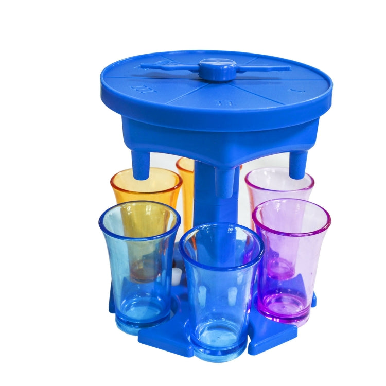 6 Cups Wine Dispenser Automatic Diversion Wine Pourer With Game Turntable, Style:, Round Blue with Transparent Cup, Round Blue with Color Cup, Round Gray with Transparent Cup, Round Gray with Color Cup, Round Brown with Transparent Cup                 ...
