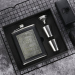 Portable Stainless Steel Hip Flask Set With Wine Glass Funnel, Style:, 8OZ New Jack Patch Core, 8OZ Old Jack Patch Core, 8OZ Old Man Patch Core, 8OZ Yellow Floral Pattern Core, 7OZ Black Leather Jack Gray, 7OZ Yellow Leather Jack Old Man Gray          ...