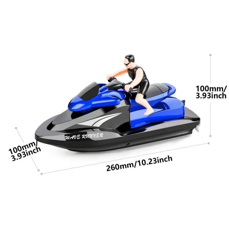 809  2.4G Remote Control Motor Speed Boat High Speed Electric Yacht Model Children Water Toys, Specification, Single Battery (Red), Single Battery (Blue)