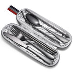 7 in 1 Cutlery Spoon Chopsticks And Straw Set Stainless Steel Portable Cutlery Set, Silver + Light Bag, Gold+ Light Bag, Rose+ Light Bag, Symphony + Light Bag, Black+ Light Bag, Silver + Deep Bag, Gold  + Deep Bag, Rose  + Deep Bag, Symphony + Deep Bag...