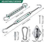 24 in 1 304 Stainless Steel Fixed Shade Sail Accessories Diamond Buckle Flower Basket Spring Buckle, Spec:, 24 PCS / M6 Set
