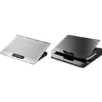 ICE COOREL Laptop Aluminum Alloy Radiator Fan Silent Notebook Cooling Bracket, Space Silver, Six-Fan Space Silver, Six-Fan Tungsten Gold Black