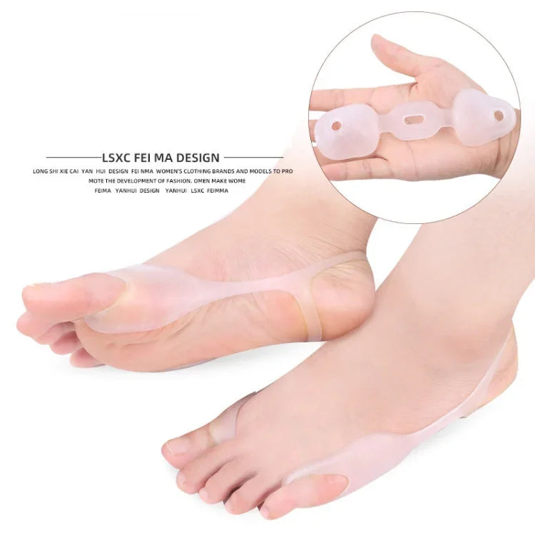 SEBS Material Big Feet Hallux Valgus Corrector Soft and Comfortable Correction Belt, 1 Pair SEBS White