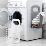 Household Bathroom Wall-Mounted Perforation-Free Folding Dirty Clothes Basket Toy Storage Basket, White, Grey