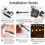 Solar Mushroom Lawn Light Outdoor Waterproof Garden Villa Landscape Decorative String Lights, 3.8m 10 LEDs, 5m 20 LEDs, 6.5m 30 LEDs