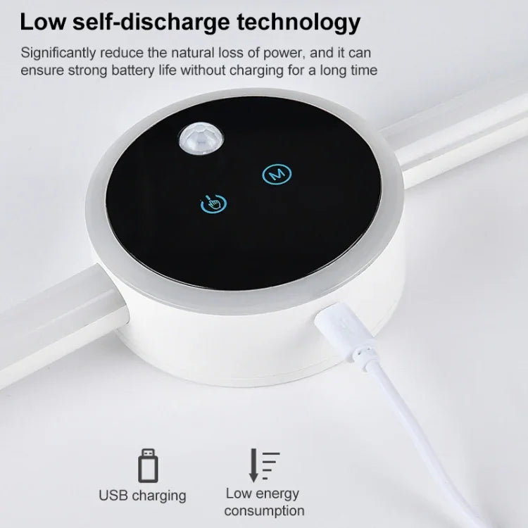DMK-025 Smart Cabinet Lamp Kitchen Mirror Front Light, Touch + Human Body Induction, Hand Scan Timing, Hand Sweep Clock