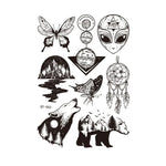 10 PCS Dark Fluorescent Color Changing Animal Luminous Flower Arm Waterproof Adult Tattoo Stickers, BY-001, BY-002, BY-003, BY-004, BY-005, BY-006, BY-007, BY-008