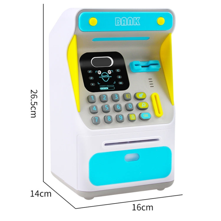 8010 Simulated Face Recognition ATM Machine Piggy Bank Password Automatic Rolling Money Safe Piggy Bank,Style:, Pink, Blue, Rechargeable Version Pink, Rechargeable Version Blue