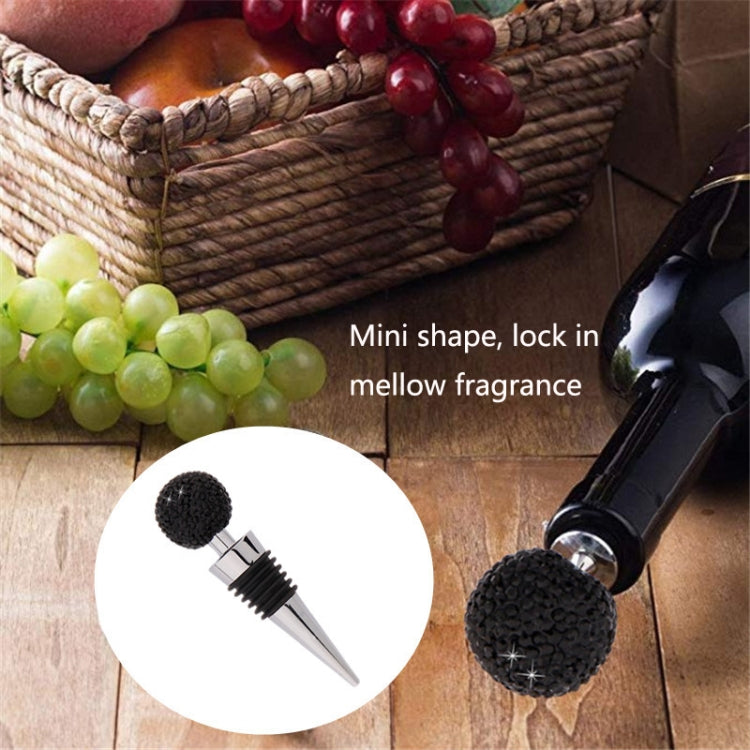 Crystal Ball Red Wine Stopper Diamond Zinc Alloy Metal Sealed Wine Cork, White, Pink, Big Red, Black, Bright Black, AB, Lake Blue