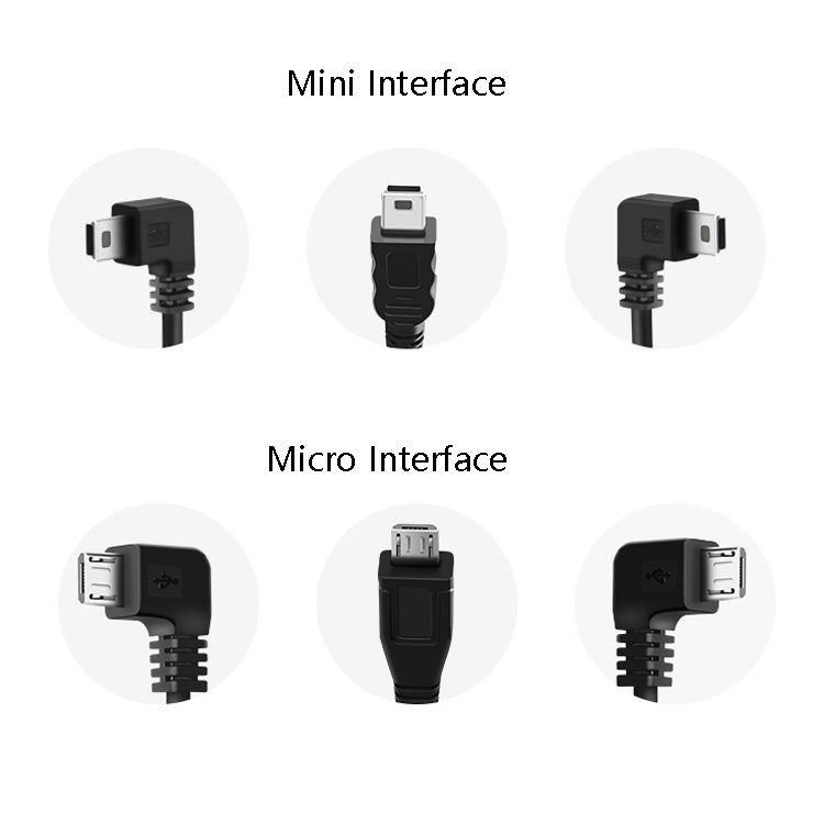 H519 Car Charger Driving Recorder Power Cord Dual USB With Display Charging Line, Specification:, Mini Straight, Mini Right Elbow