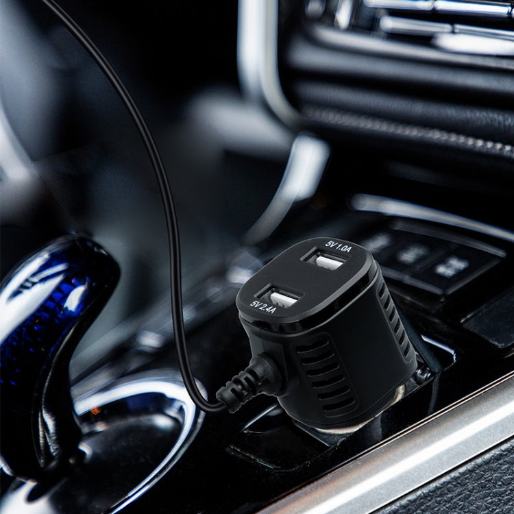 H519 Car Charger Driving Recorder Power Cord Dual USB With Display Charging Line, Specification:, Mini Straight, Mini Right Elbow
