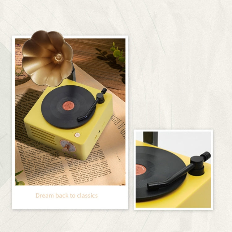 T15 Petunia Retro Vinyl Record Player Wireless Multifunction Mini Bluetooth Audio, White, Pink, Blue
