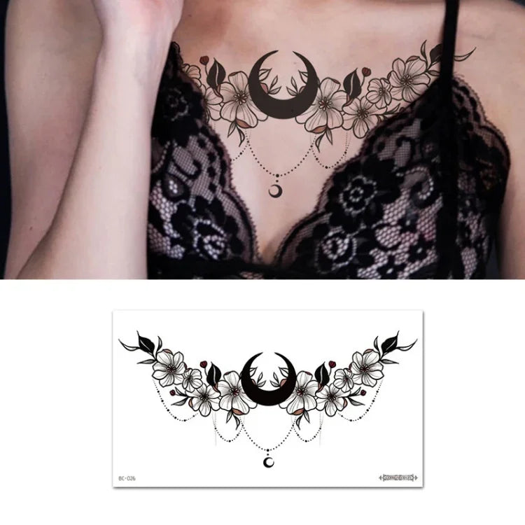 10 PCS Waterproof Tattoo Sticker Clavicle Chest Scar Covering Sticker, BC-025, BC-026, BC-027, BC-028, BC-029, BC-030, BC-031, BC-032, BC-033, BC-034, BC-035, BC-036
