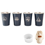 4 PCS / Set Outdoor Picnic Stainless Steel Cup, With Storage Bag (White), With Storage Bag (Black), With Storage Bag (Army Green), With Storage Bag (Dark Blue), With Storage Bag+Silicone Holder (White), With Storage Bag+Silicone Holder (Black)         ...