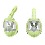 Cartoon Kids Full Dry Diving Mask Swimming Anti-Fog Snorkeling Mask, XS