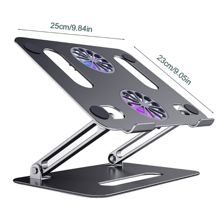 BONERUY P43F Aluminum Alloy Folding Computer Stand Notebook Cooling Stand, Silver, Silver with Type-C Cable, Gray with Type-C Cable