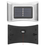 6 LED Solar Outdoor Garden Stainless Steel Wall Lamp, White Light, Warm Light, Color Light