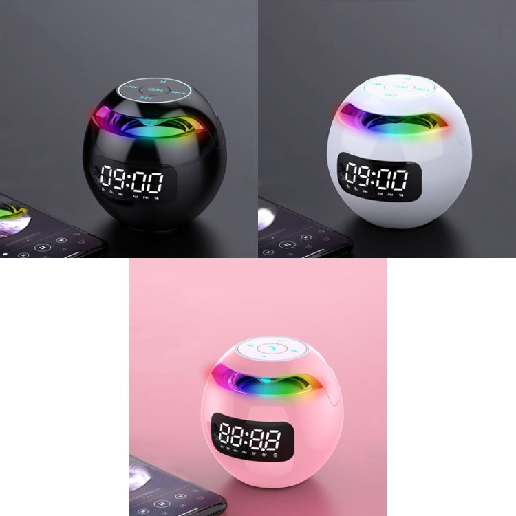 ZXL-G90 Portable Colorful Ball Bluetooth Speaker, Style:, Clock Version (White), Sensor Version (Black), Clock Version (Pink), Sensor Version (White), Sensor Version (Pink)