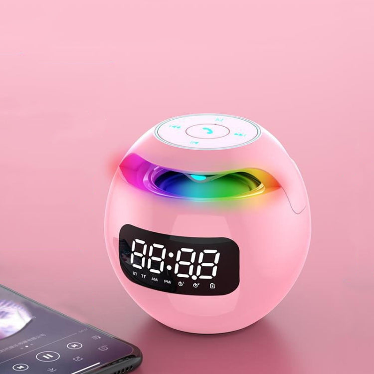 ZXL-G90 Portable Colorful Ball Bluetooth Speaker, Style:, Clock Version (White), Sensor Version (Black), Clock Version (Pink), Sensor Version (White), Sensor Version (Pink)