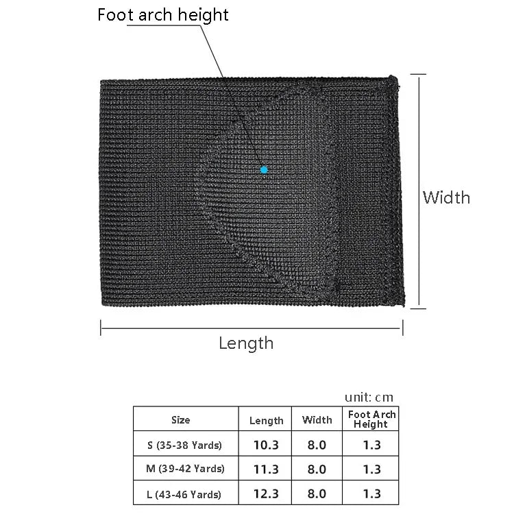 Flat Foot Bow Support Half Pad Elastic Bandage Foot Pad, Black S, Black M, Black L