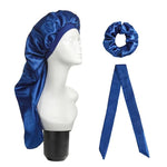 3 PCS/Set Hair Care Long Cap + Turban + Hair Ring, Red, Blue, Purple, Black, White, Orange, Rose Red, Silver, Champagne, Lake Blue