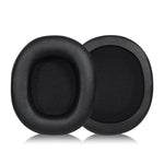 2 PCS Protein Skin Headset Earmuffs for Audio-Technica ATH-SR30BT, Black Protein Leather