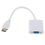 ZHQ007 HD 1080P HDMI to VGA Converter, White, Black