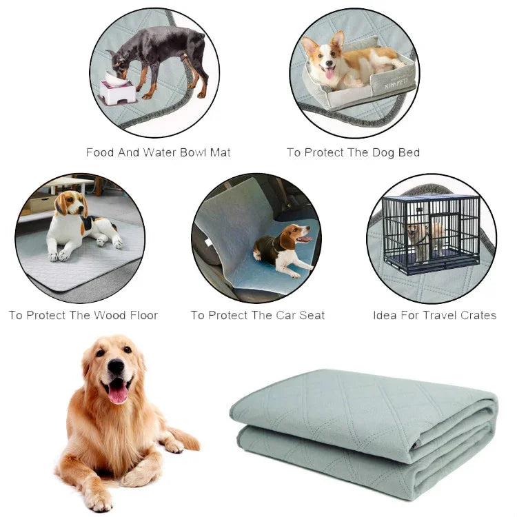 OBL0014 Can Water Wash Dog Urine Pad, Size:, S (Gray), M (Gray), L (Gray), S (Green), M (Green), L (Green), S (Bone Pattern), M (Bone Pattern), L (Bone Pattern), S (Brown), M (Brown), L (Brown), S (Deep Gray), M (Deep Gray), L (Deep Gray)