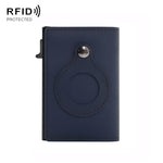 Anti-Theft Positioning Wallet Men Card Holder Mini Wallets For AirTag 2nd Gen / AirTag 1st Gen, Cowhide Blue, Cowhide Black, Cowhide Brown, Cowhide Dark Brown, Cowhide Carbon Fiber