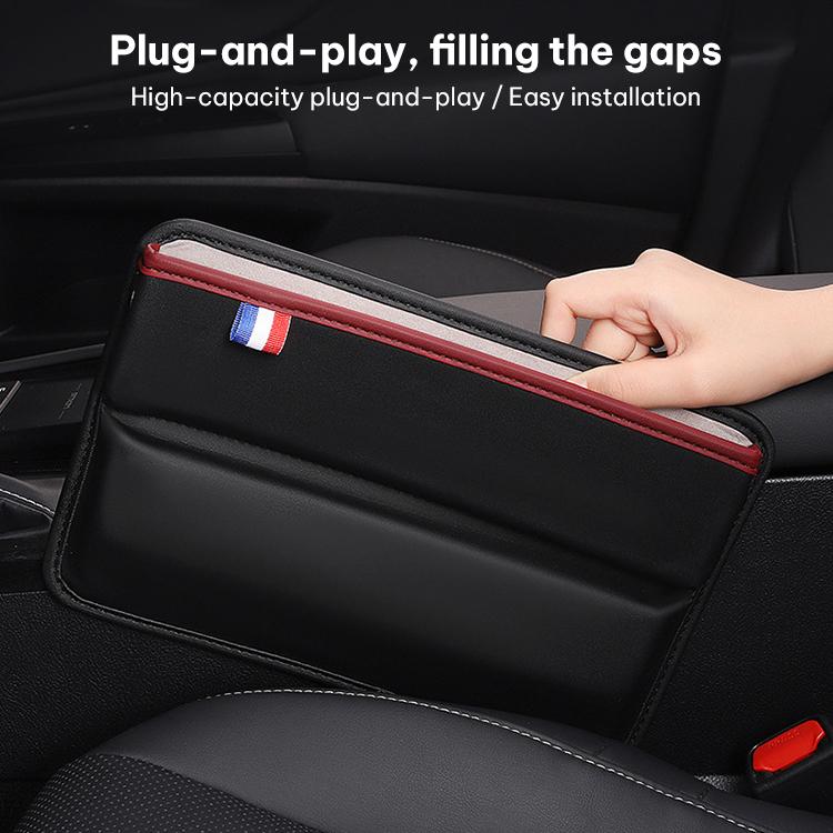 SUSISUN 049 Multifunctional Car Seat Slit Storage Box, Black, Brown, Wine Red, Beige