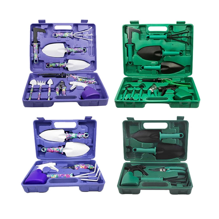 YL025 Potted Gardening Tool Set, 10 PCS / Set (Purple ), 10 PCS / Set (Green), 5 PCS / Set (Purple), 5 PCS / Set (Green)