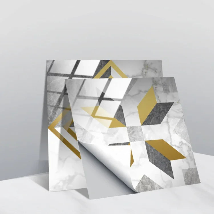 PVC Crystal Covered Film Geometric Pattern Tile Wall Sticker, 20 PCS 10cm